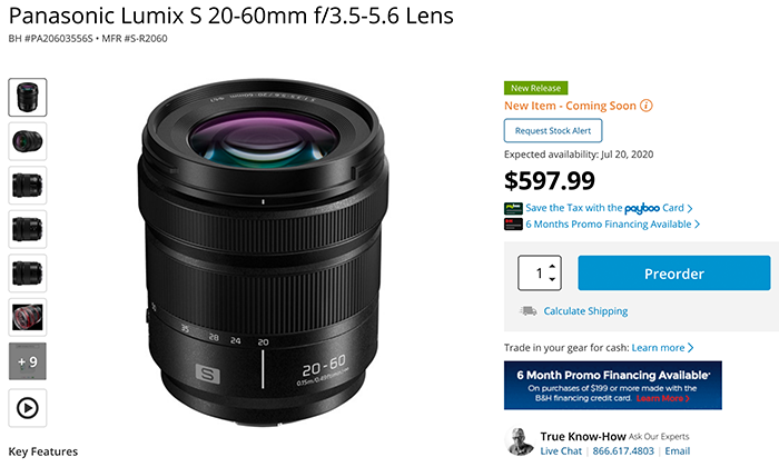 Announced: New LUMIX S 20-60mm F3.5-5.6 lens - L mount system